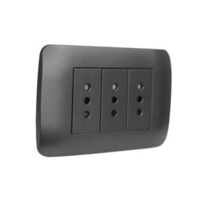 TOMA DE CORRIENTE TRIPLE 10A 250V GRAFITO ARMADO LEXO
