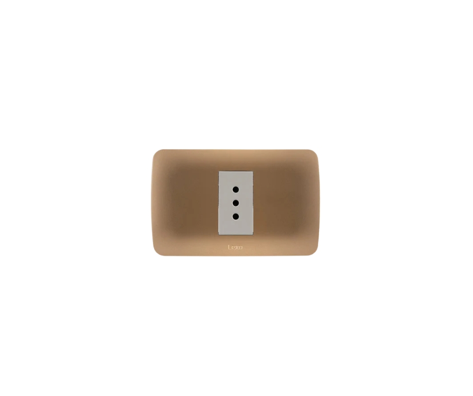 TOMA DE CORRIENTE SIMPLE 10A 250V BEIGE ARMADO TITANIO LEXO