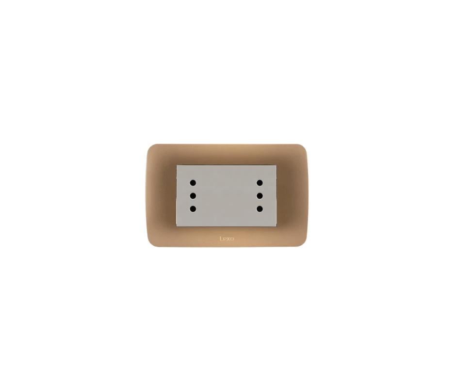 TOMA DE CORRIENTE DUPLEX 10A 250V BEIGE ARMADO TITANIO LEXO