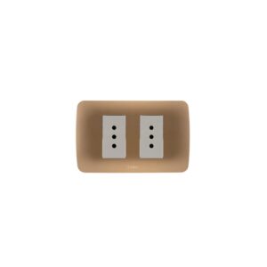 TOMA DE CORRIENTE DOBLE 10A 250V BEIGE ARMADO TITANIO LEXO
