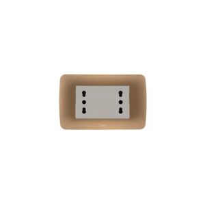 TOMA DE CORRIENTE DUPLEX 10/16A 250V BEIGE ARMADO TITANIO LEXO