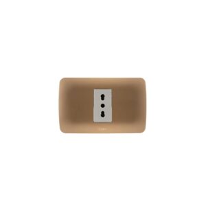 TOMA DE CORRIENTE SIMPLE 10/16A 250V BEIGE ARMADO TITANIO LEXO