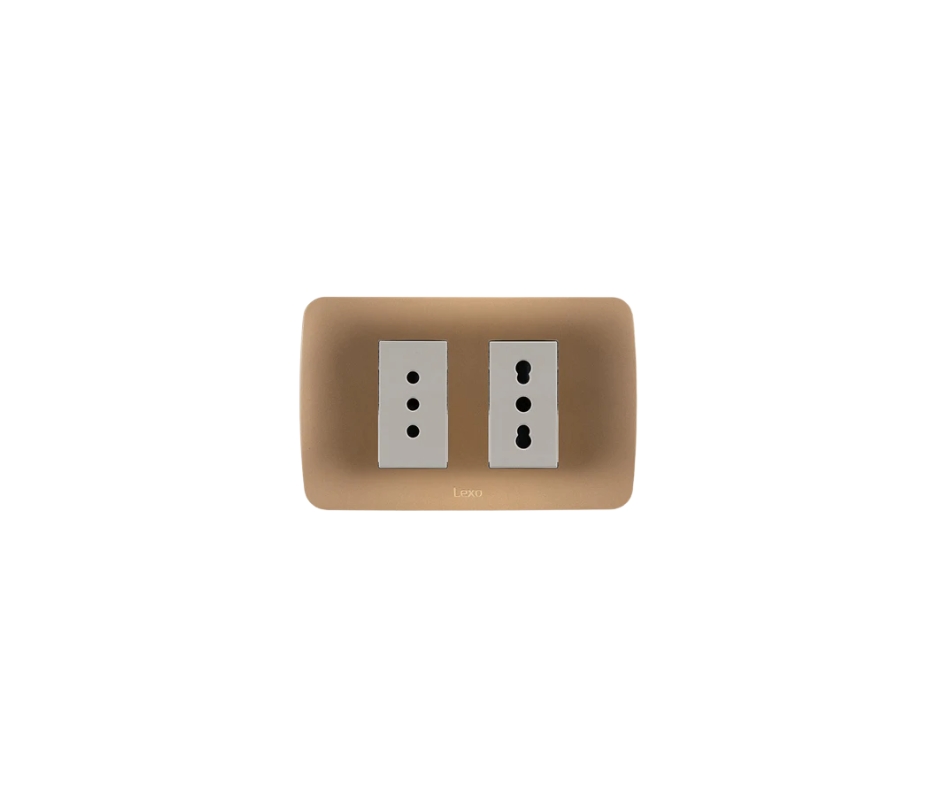 TOMA DE CORRIENTE DOBLE 10A + 10/16 250V BEIGE ARMADO TITANIO LEXO