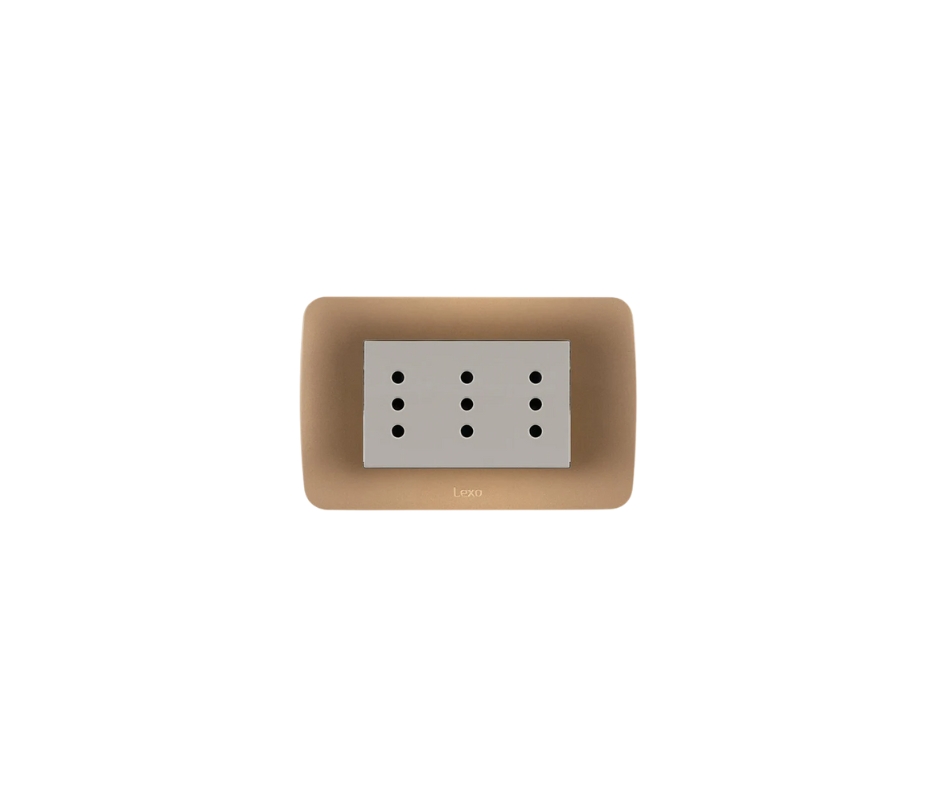 TOMA DE CORRIENTE TRIPLEX 10A 250V BEIGE ARMADO TITANIO LEXO