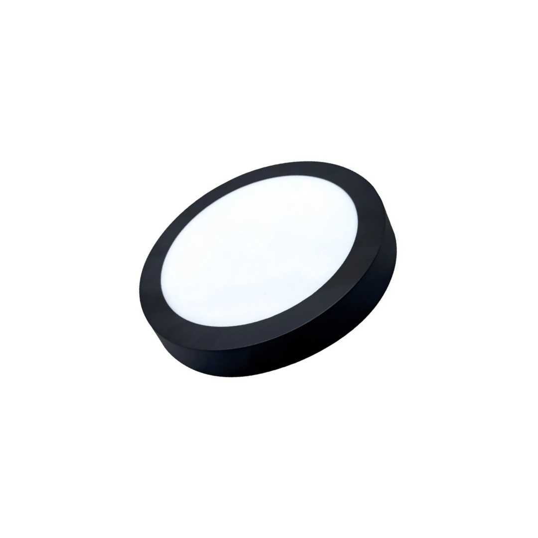 PANEL LED SOBREPUESTO REDONDO 18W 6500K COLOR NEGRO UNILUX