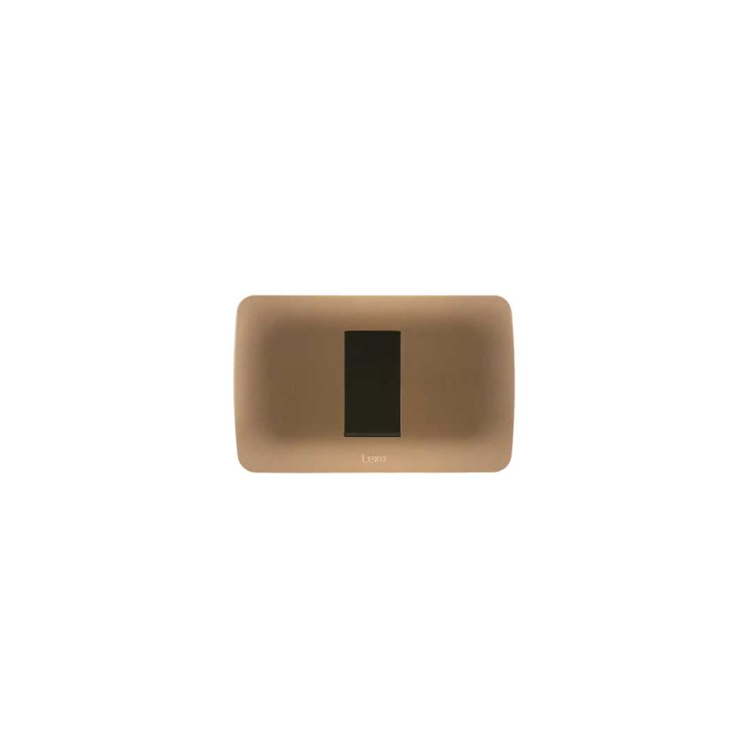 INTERRUPTOR SIMPLE 9/12 10A 250V CAFÉ ARMADO TITANIO LEXO